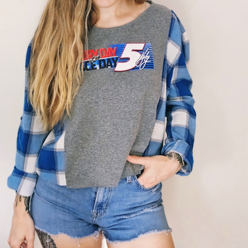NASCAR Upcycled Flannel Tee